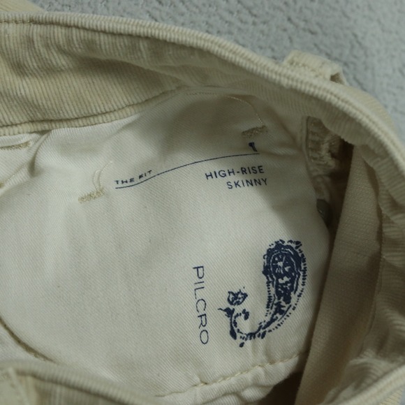 Pilcro High-Rise Skinny Corduroy Pants Cream Beige Women Size 26 Anthropologie - Picture 9 of 12